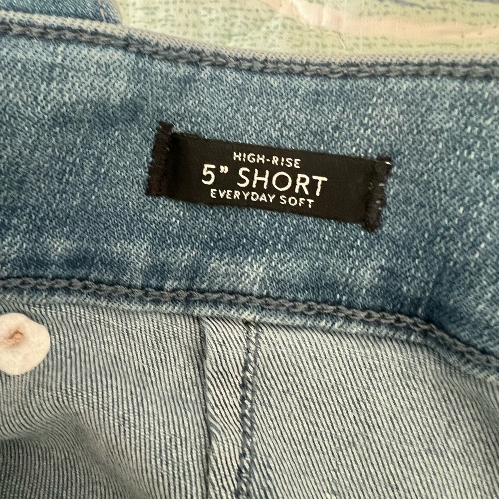 White House Black Market Women's Denim High Rise Shorts with Button Detail - Picture 6 of 7